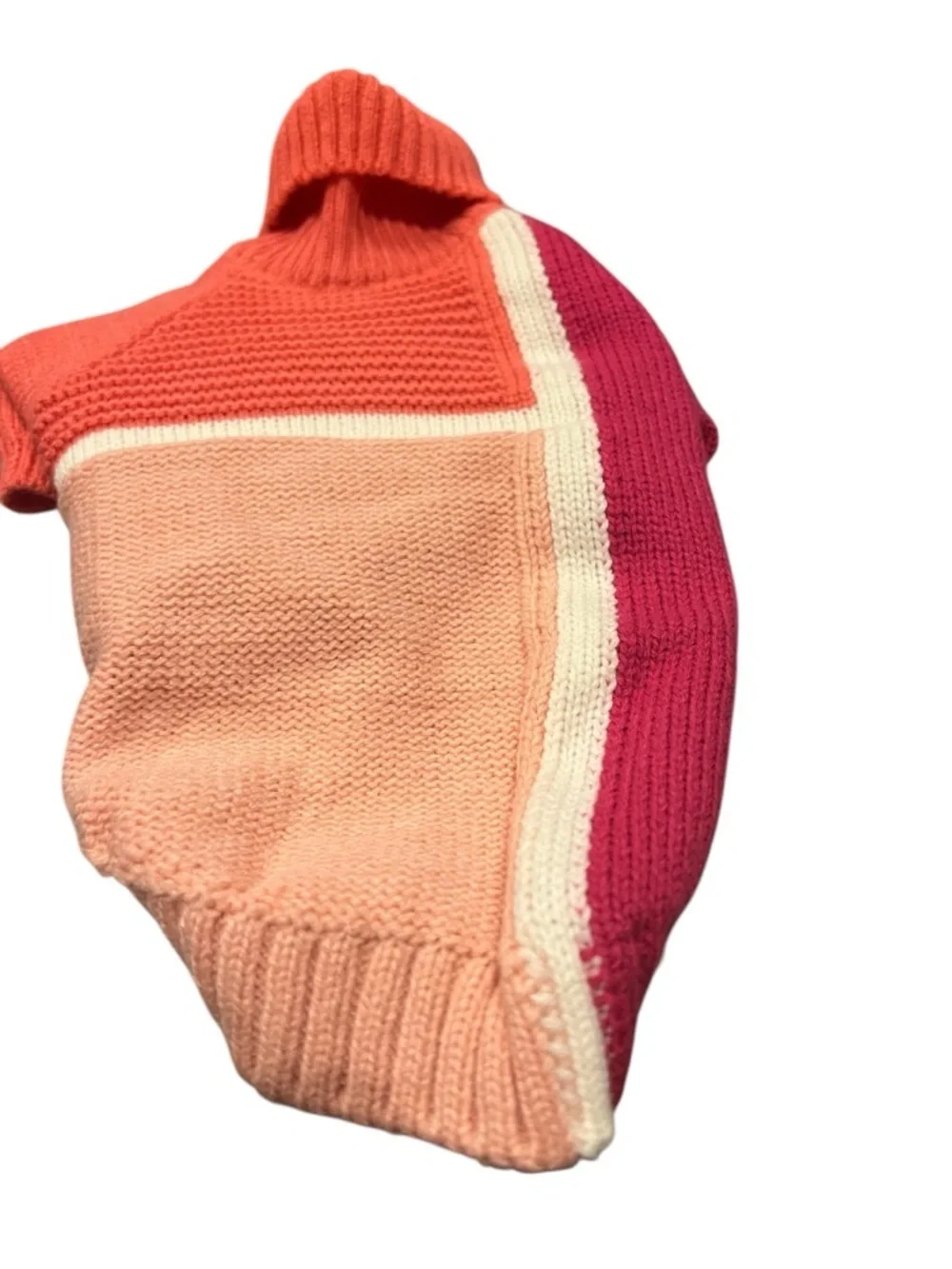 Pet Colorblock Turtleneck Sweater – Pink, Peach & Coral (Size S) | NWOT